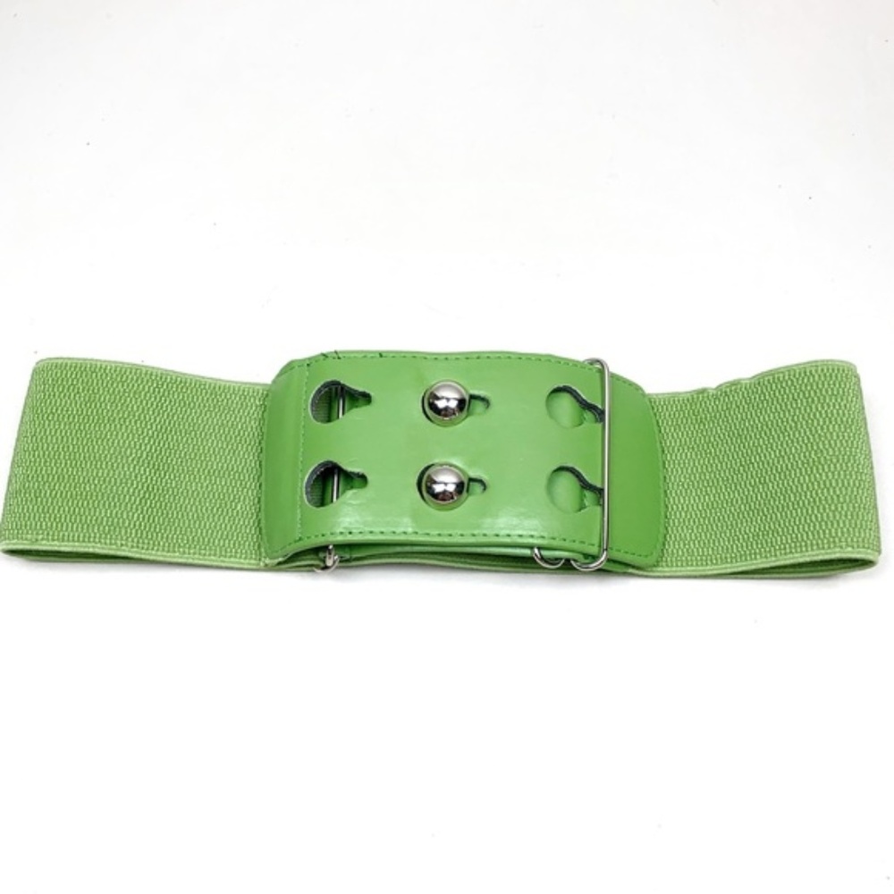 Green Thick Silver Bobble Belt